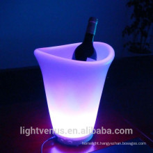 PE material color changing champagne led ice bucket